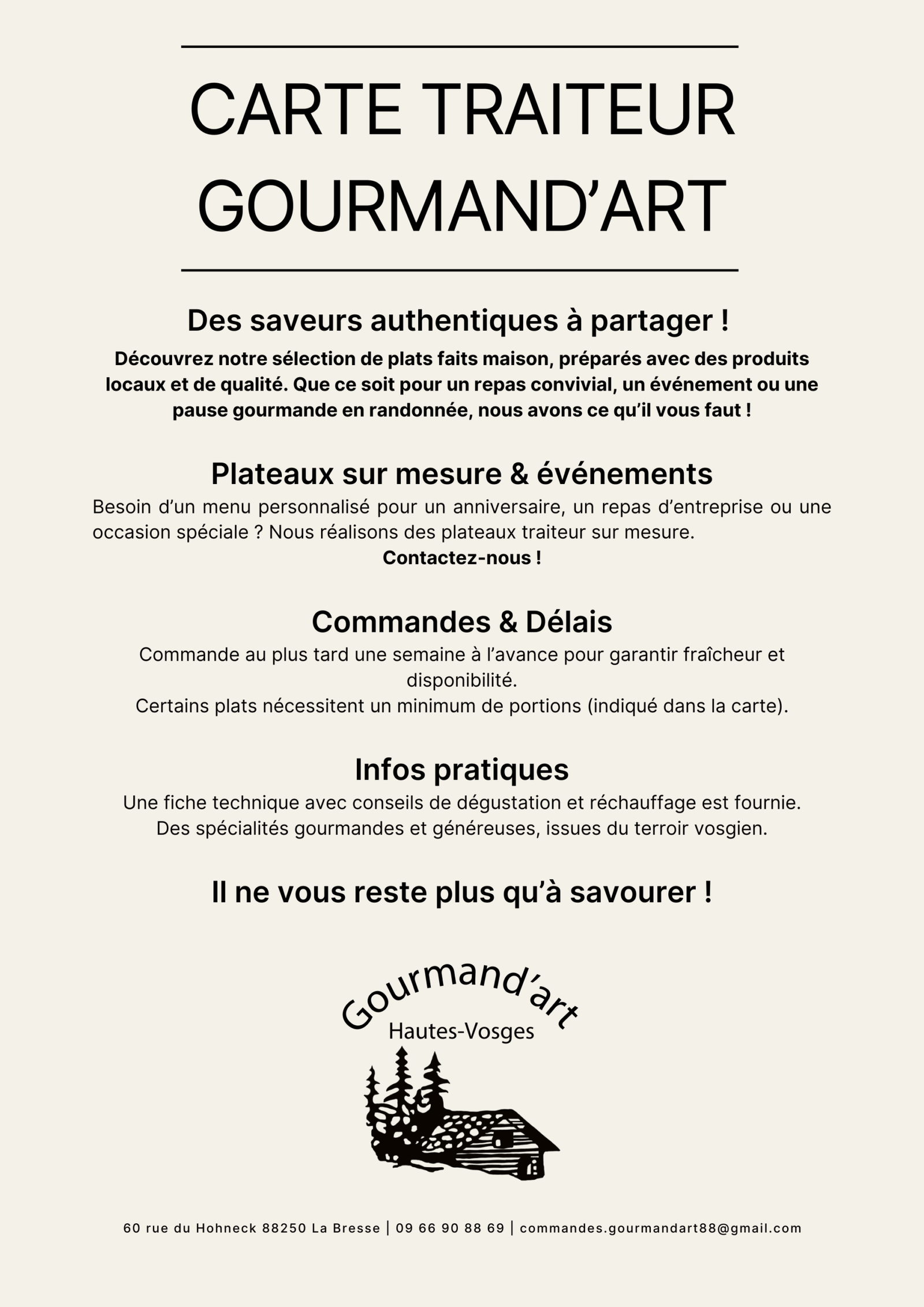 Carte Traiteur Gourmand'Art - Page 1