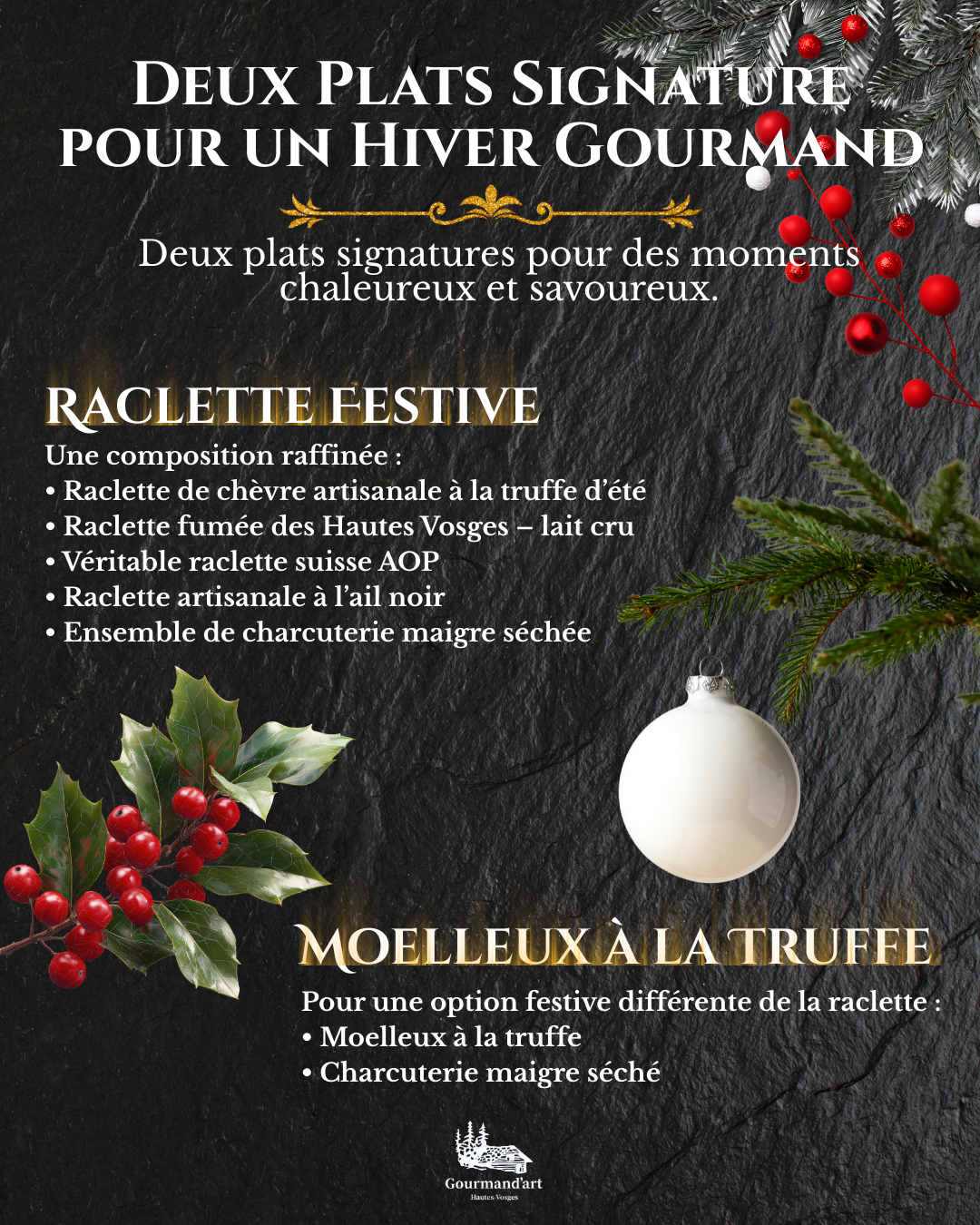 Raclette festive Gourmand'Art